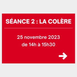 Séance 2 est la colère et aura lieu le 25 novembre 2023 de 14h à 15h30